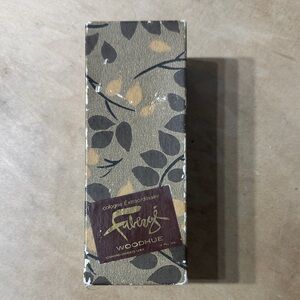 Faberge Woodhue Cologne Box with Leaf Design